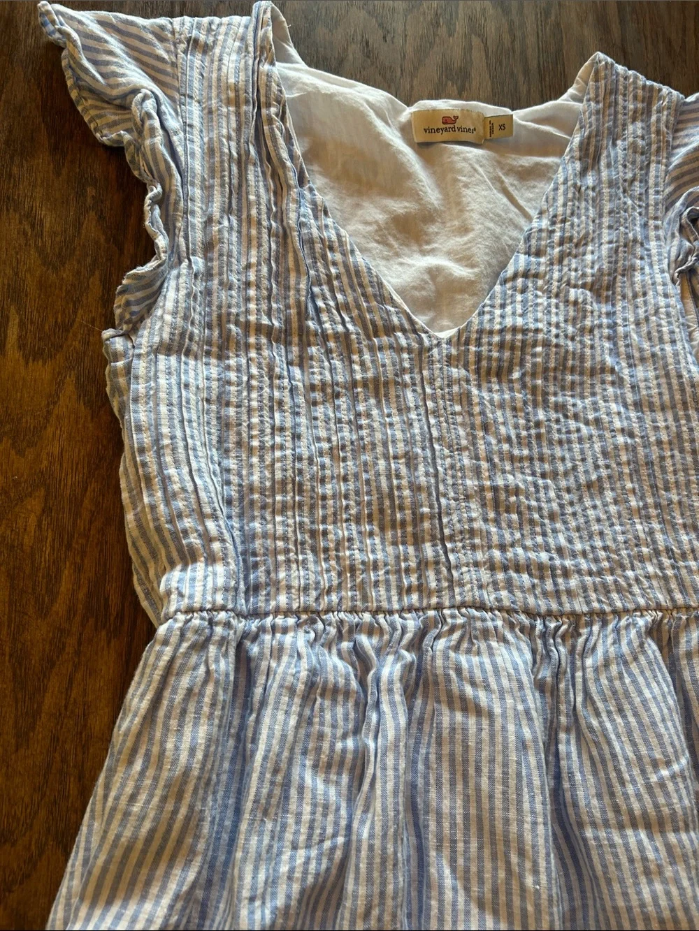 Vineyard Vines Blue & White Striped Smocked Summer Dress - Picture 6 of 8